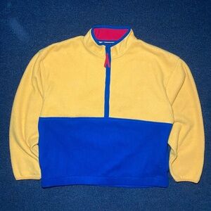 vintage gap arctic light 2 tone 1/2 zip fleece sweater size xl